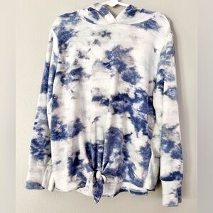 Girls Old Navy Long Sleeve Hooded Knit Front Shirt Tie Dye Size S